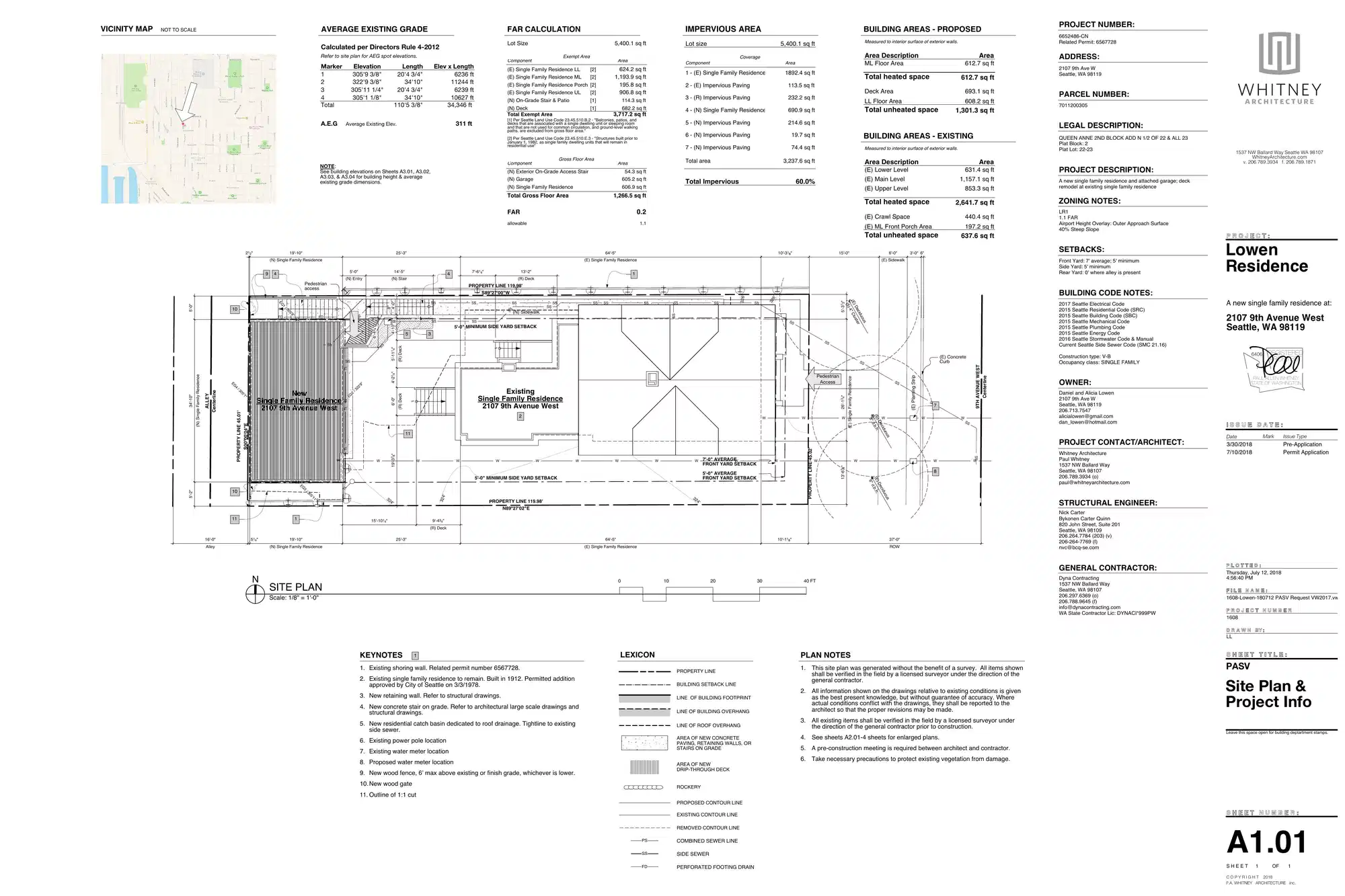 Site plan for 2107 9th Ave W