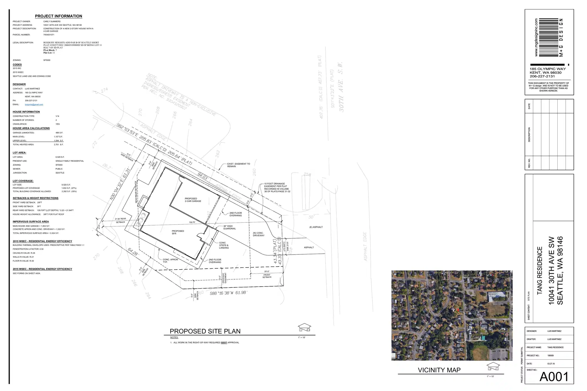 Site plan for 10041 30th Ave SW