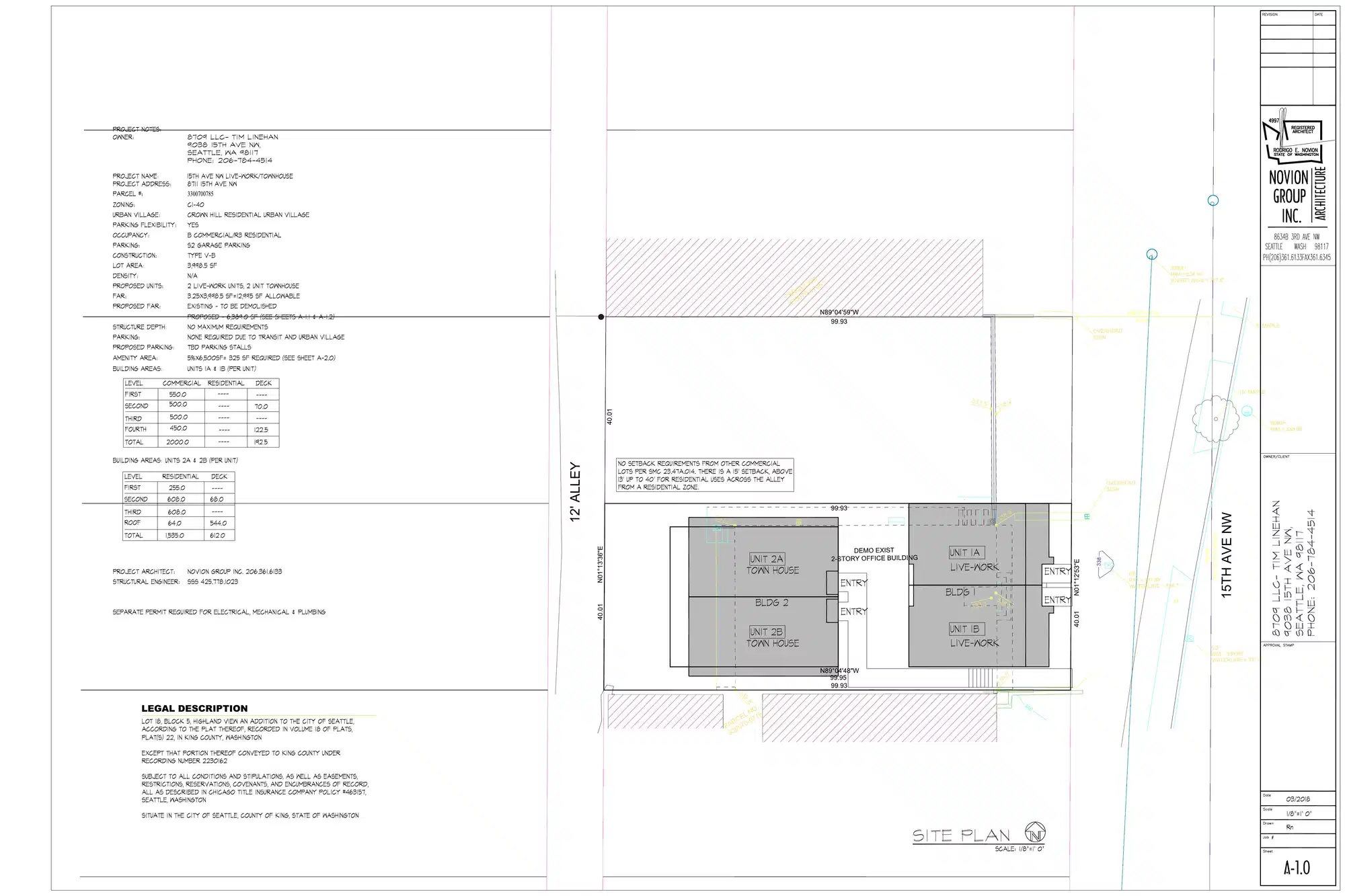Site plan for 8709 15th Ave NW