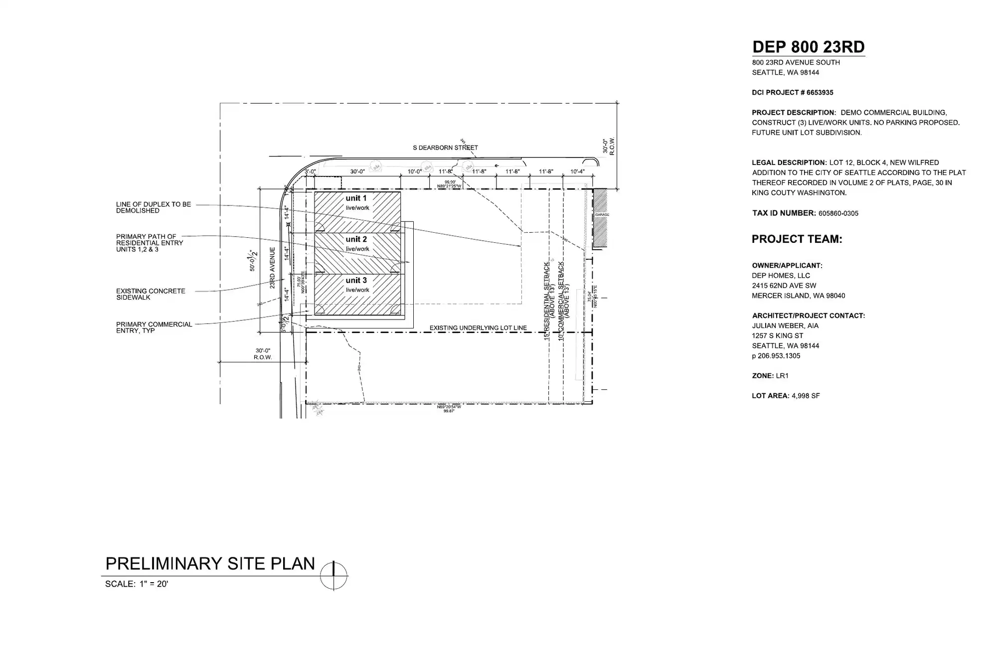 Site plan for 800 23rd Ave S