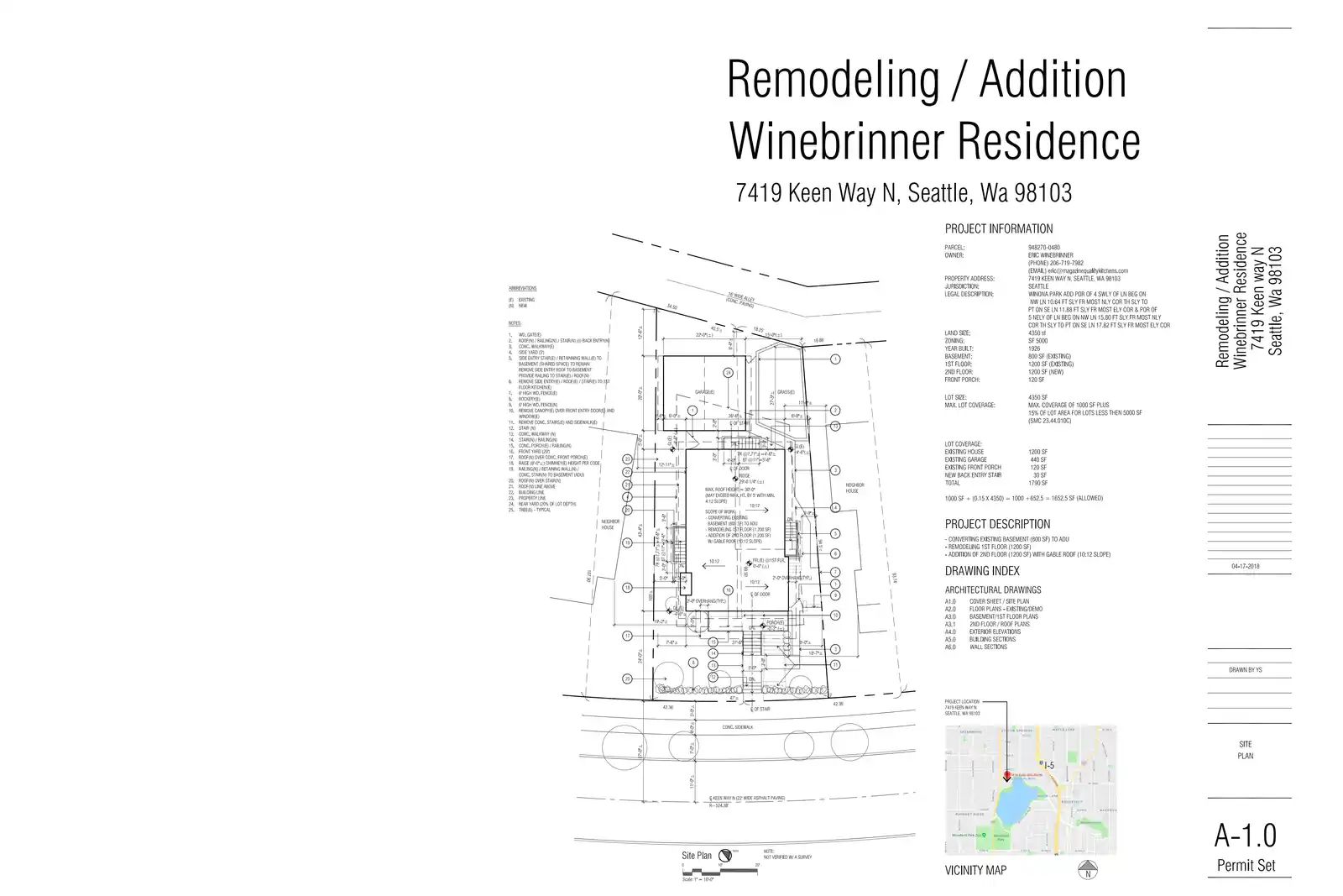 Site plan for 7419 Keen Way N