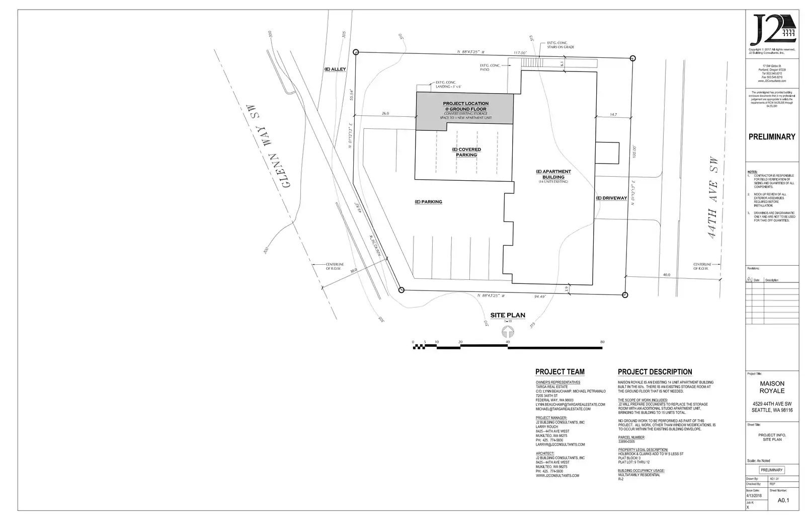 Site plan for 4529 44th Ave SW