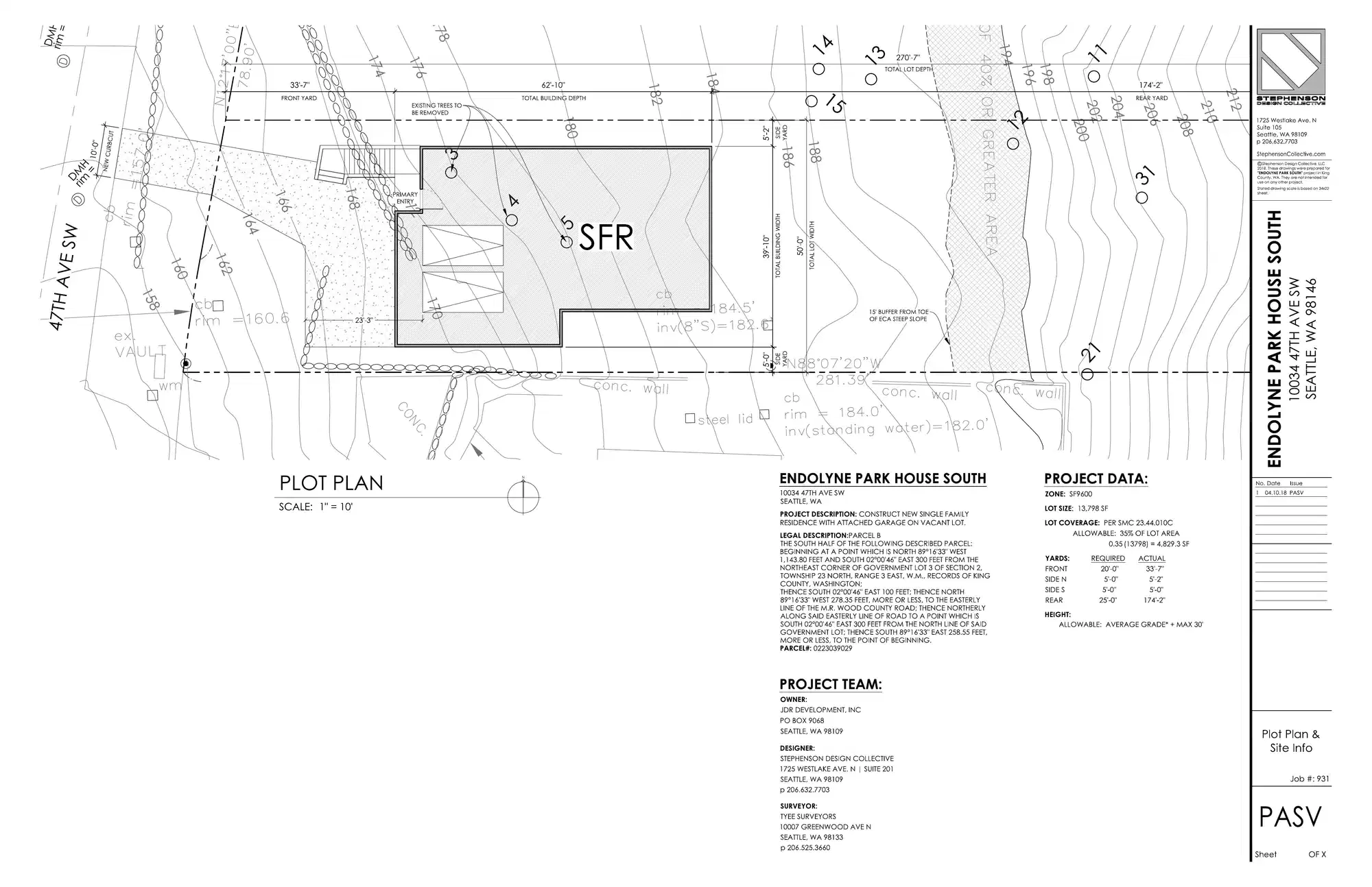 Site plan for 10034 47th Ave SW