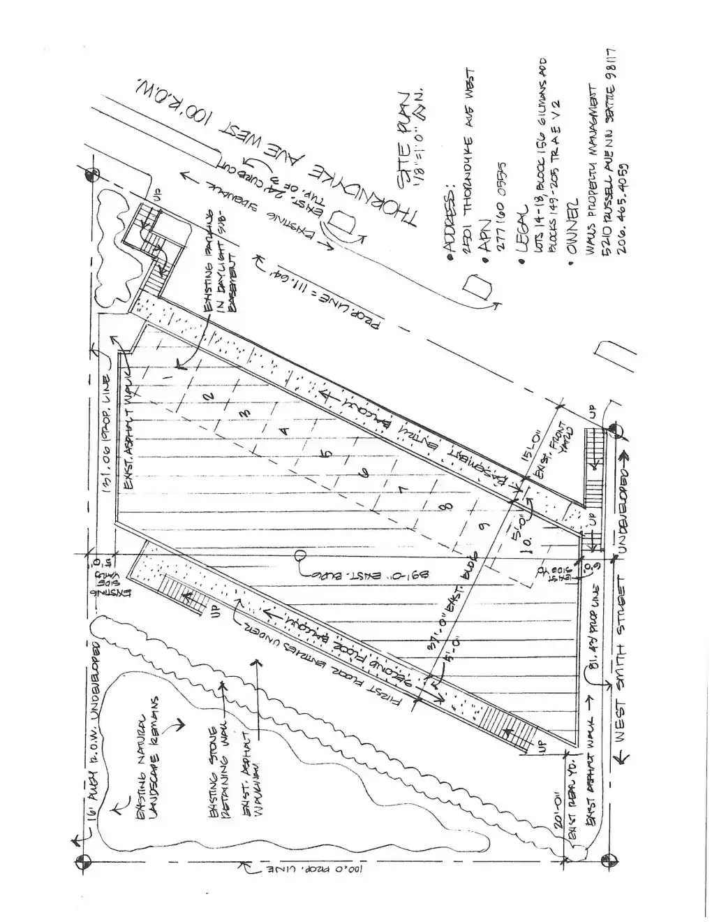 Site plan for 2501 Thorndyke Ave W