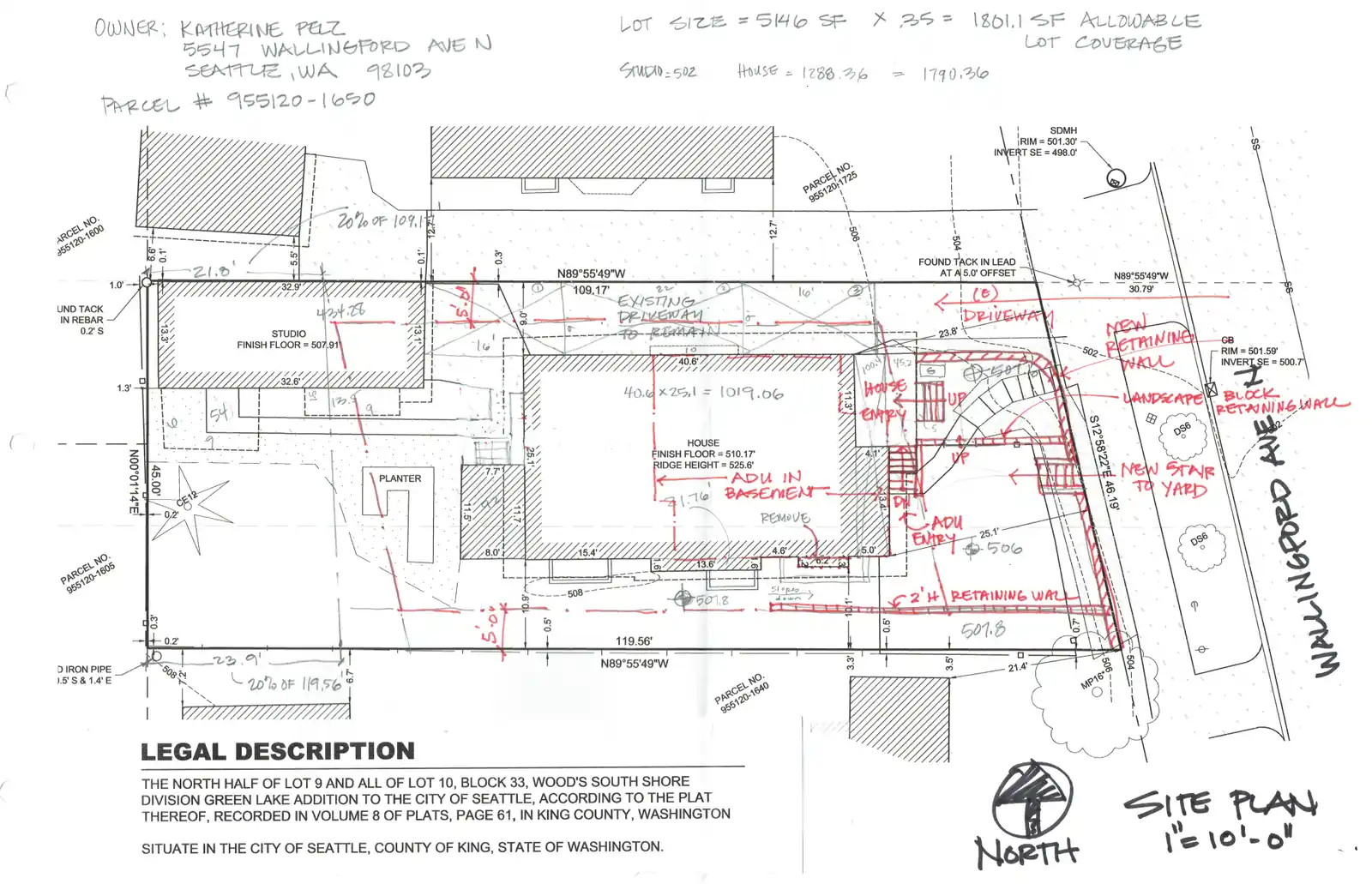 Site plan for 5547 Wallingford Ave N