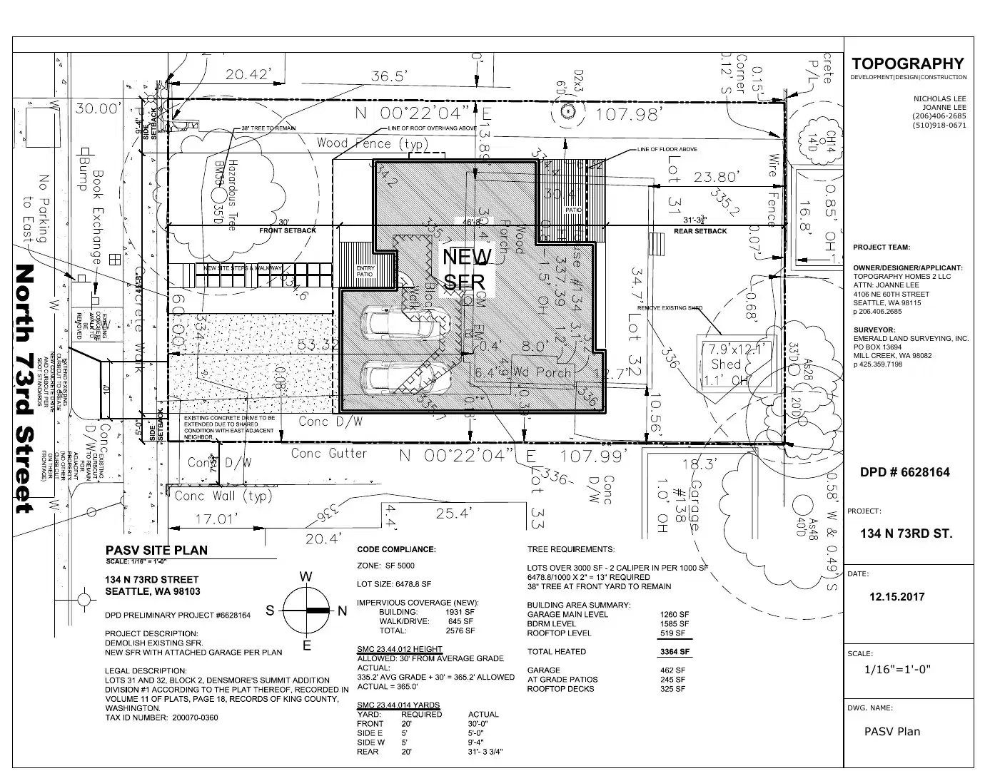 Site plan for 134 N 73rd St