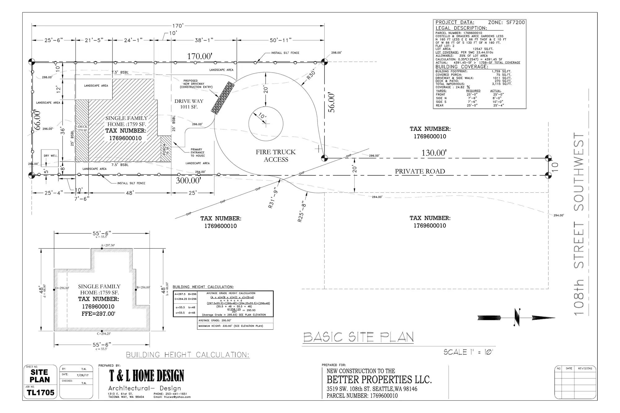 Site plan for 3519 SW 108th St