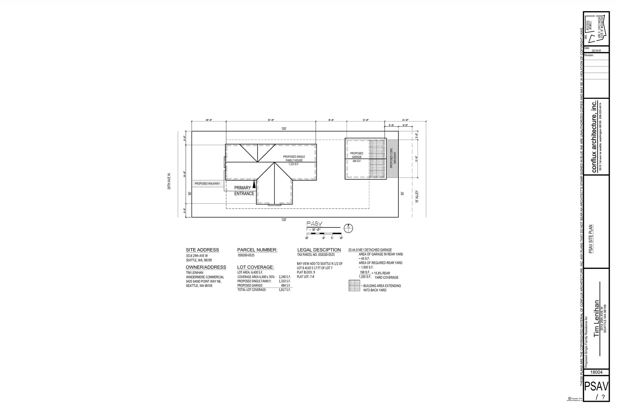Site plan for 3514 29th Ave W
