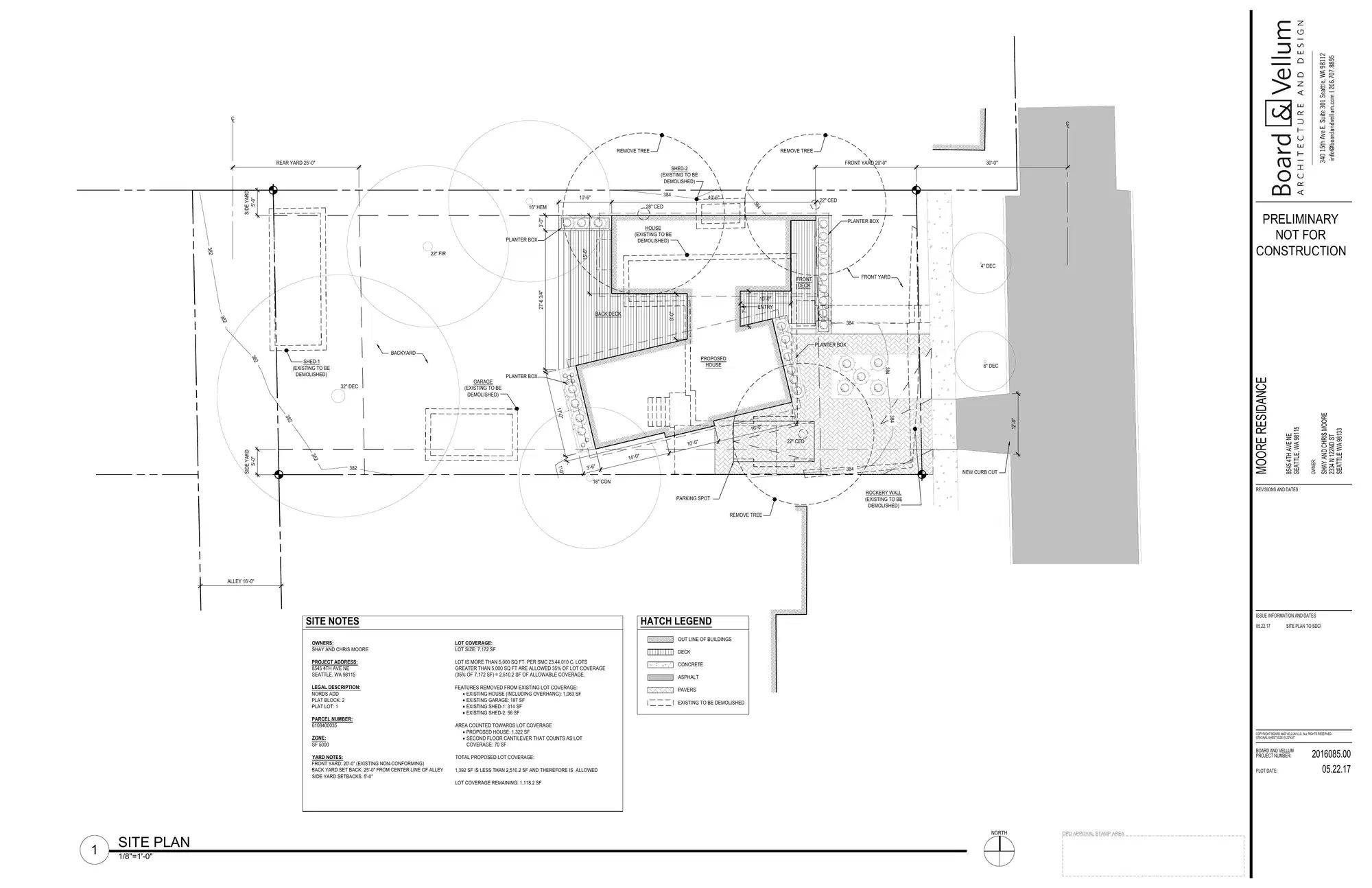 Site plan for 8545 4th Ave NE