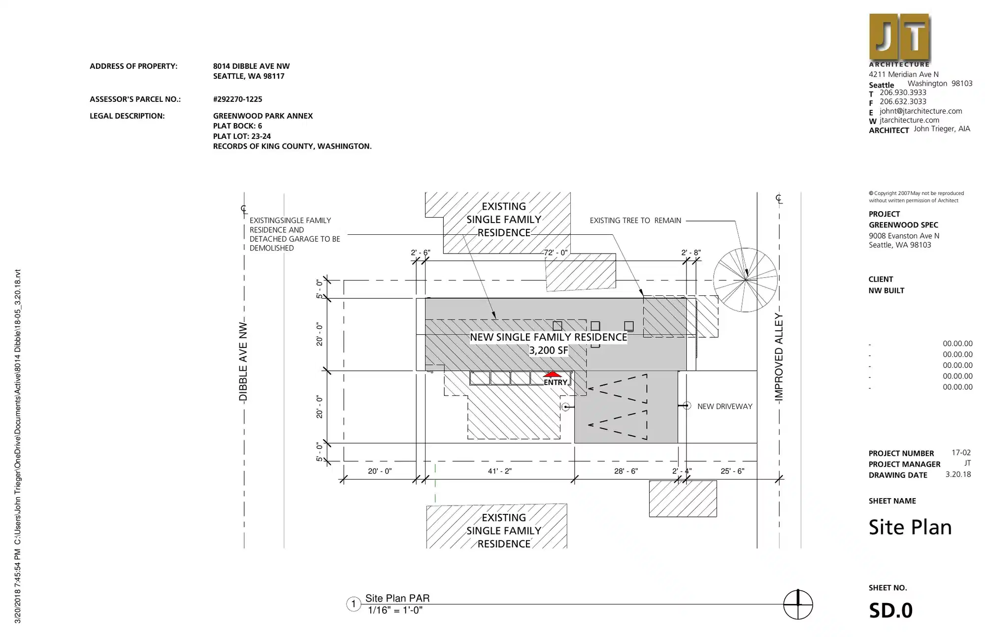 Site plan for 8014 Dibble Ave NW