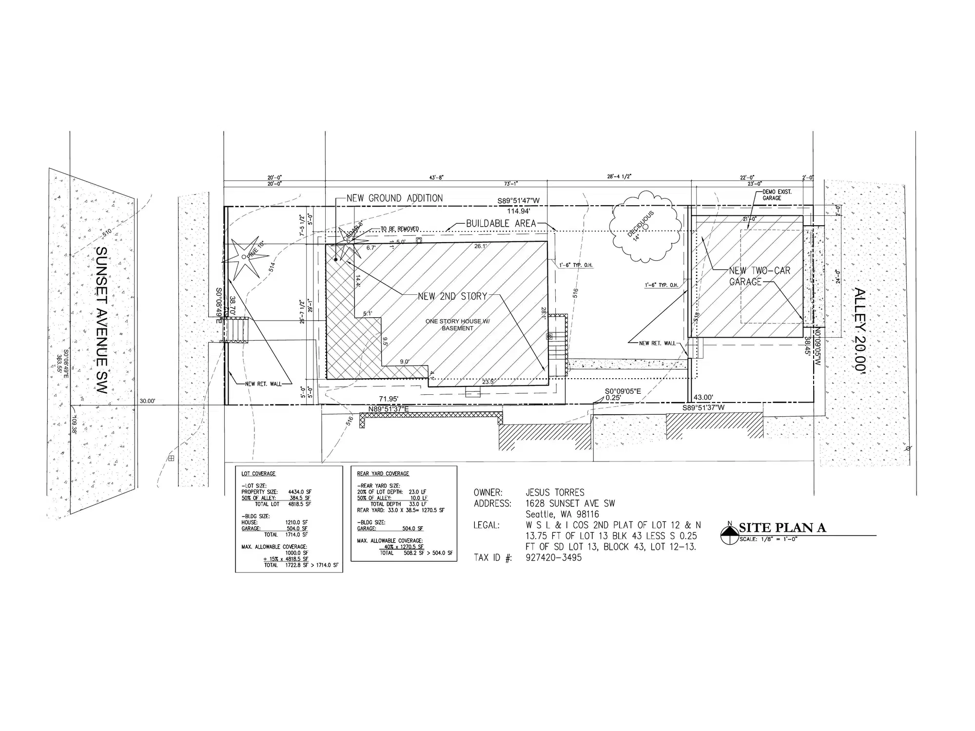 Site plan for 1628 Sunset Ave SW