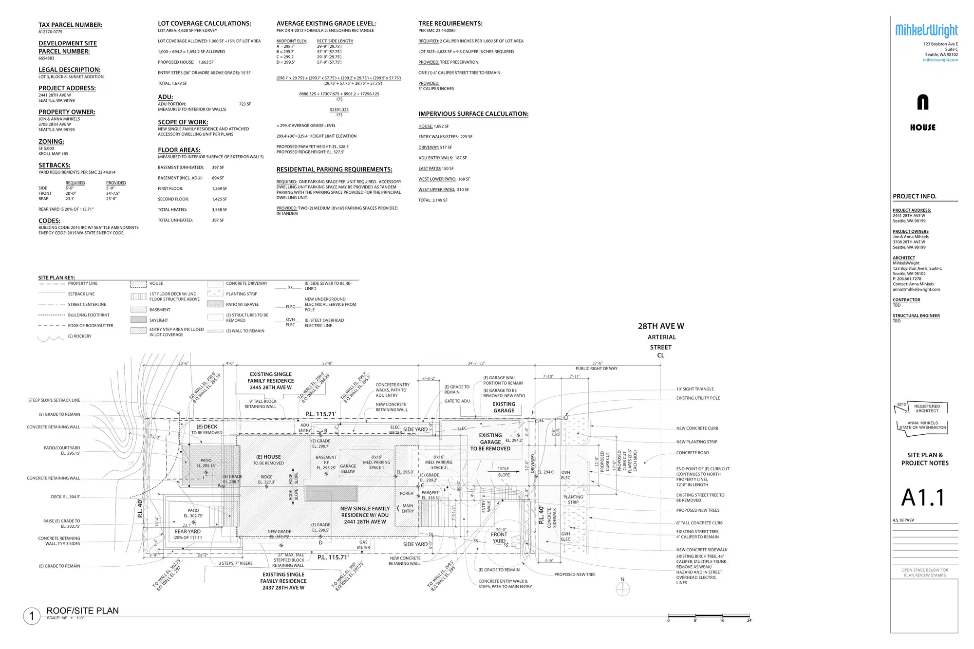 Site plan for 2441 28th Ave W