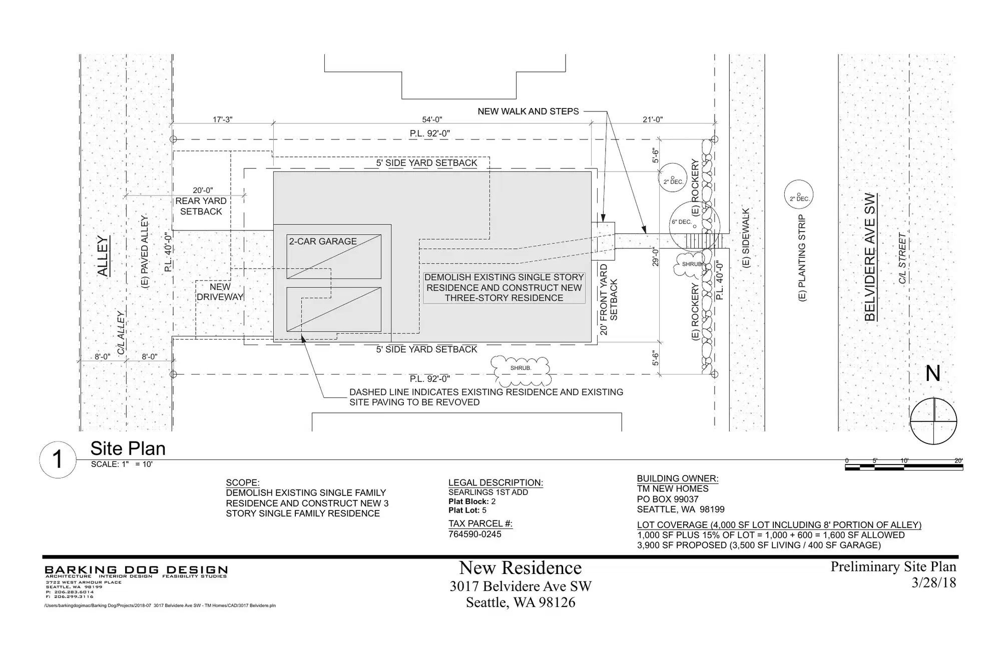Site plan for 3017 Belvidere Ave SW