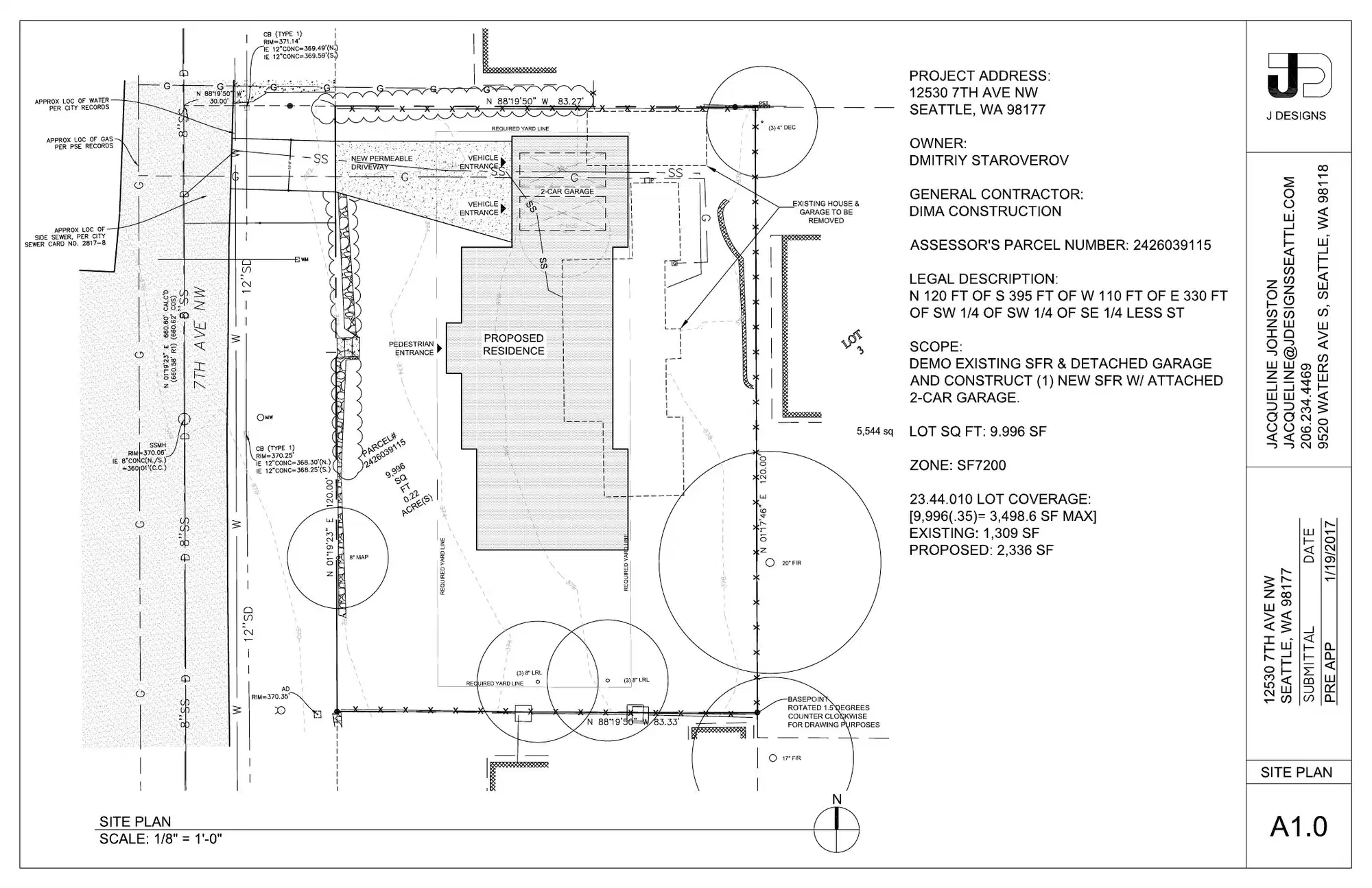 Site plan for 12530 7th Ave NW