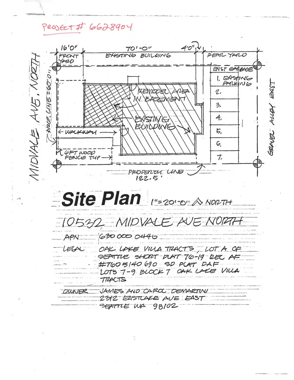 Site plan for 10532 Midvale Ave N
