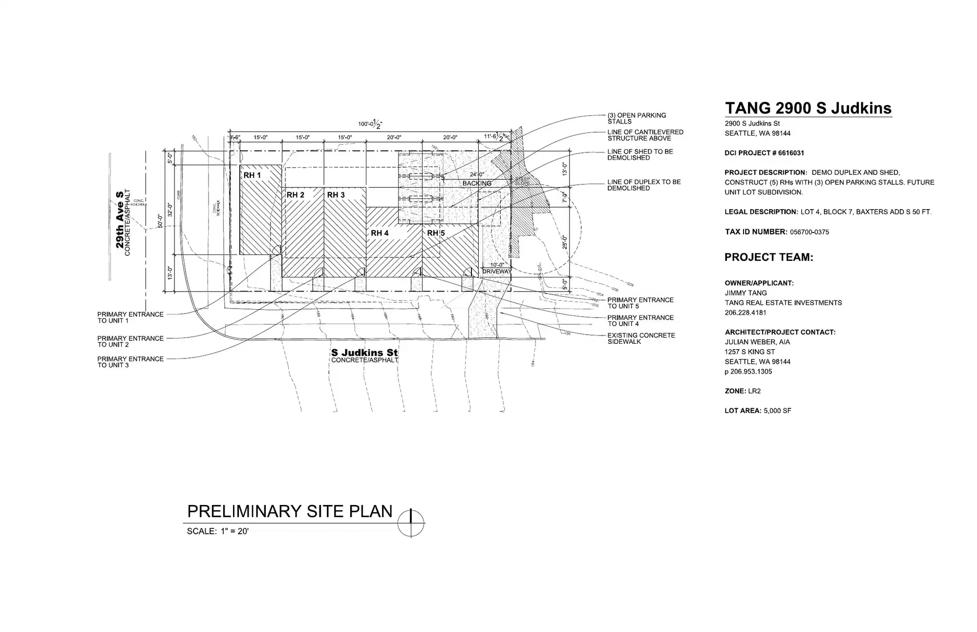 Site plan for 2900 S Judkins St
