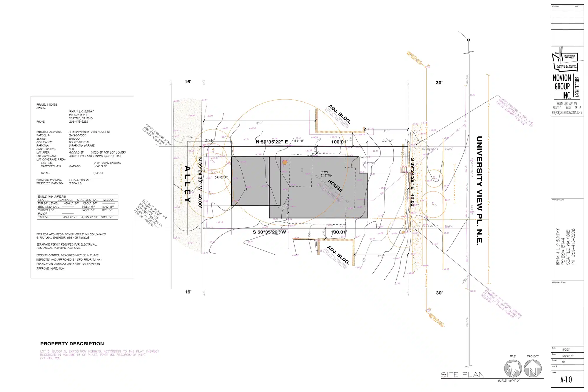 Site plan for 4915 University View Pl NE