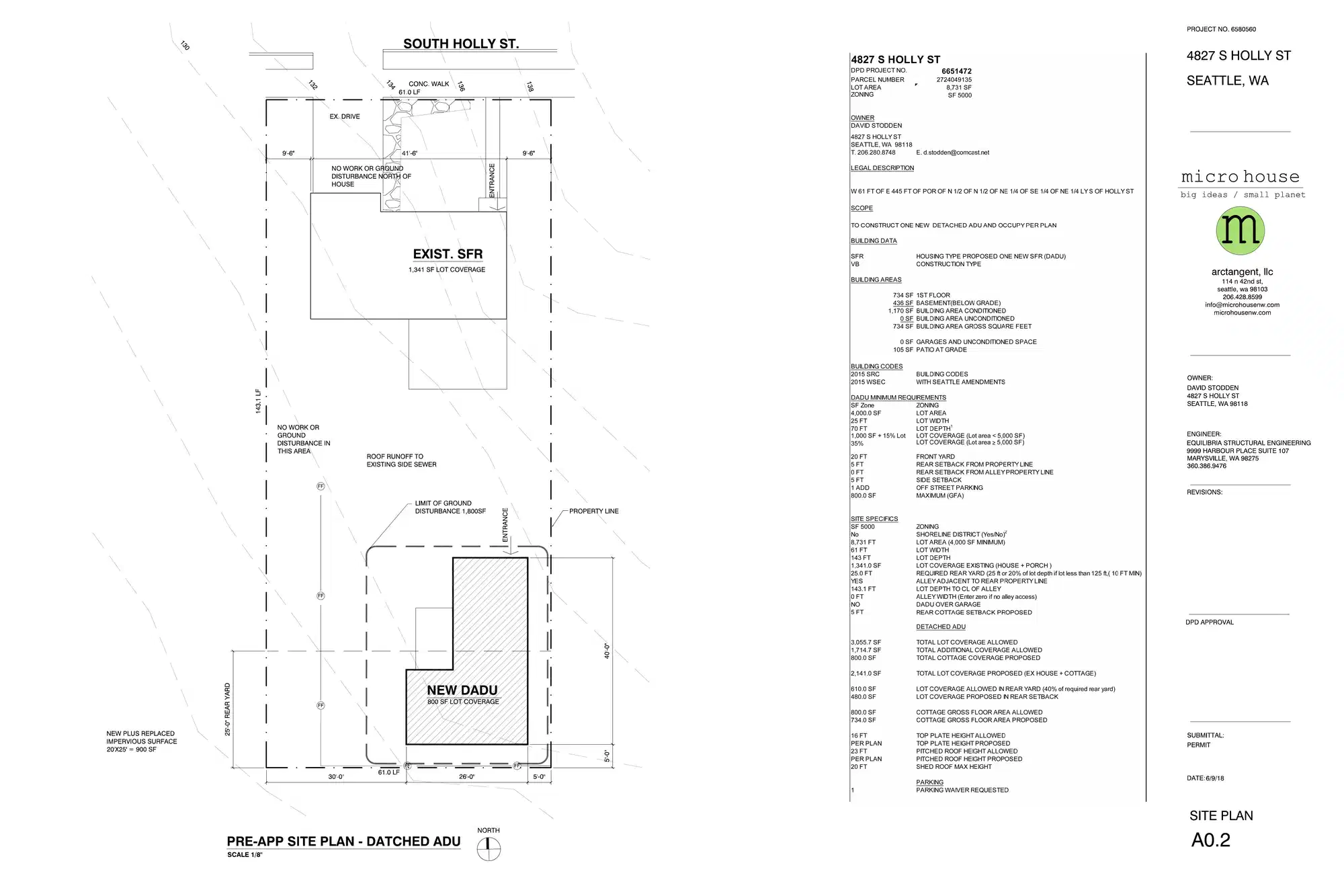 Site plan for 4827 S Holly St