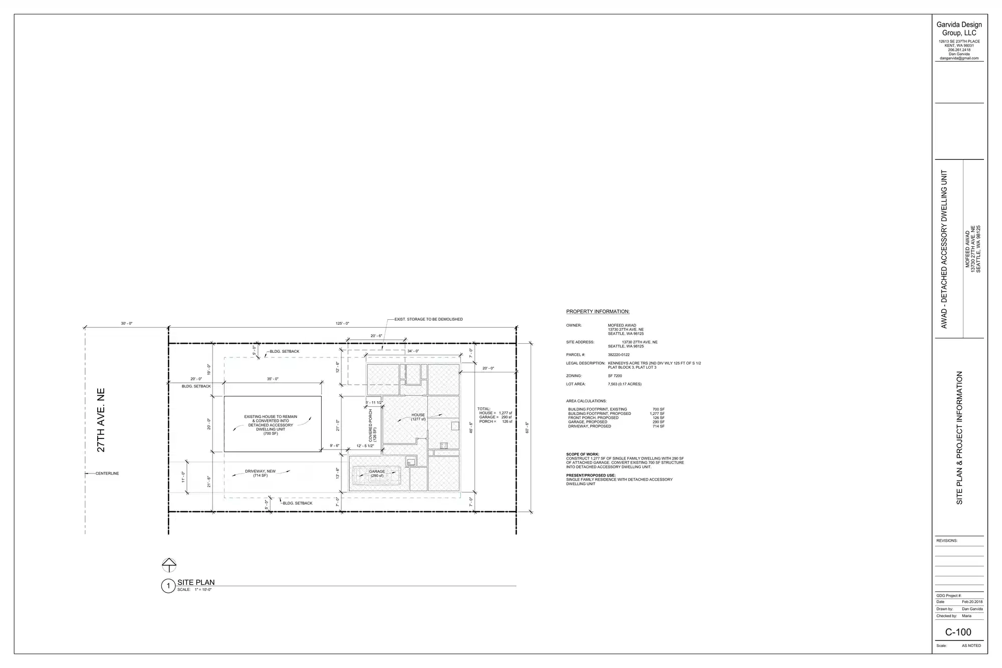 Site plan for 13730 27th Ave NE