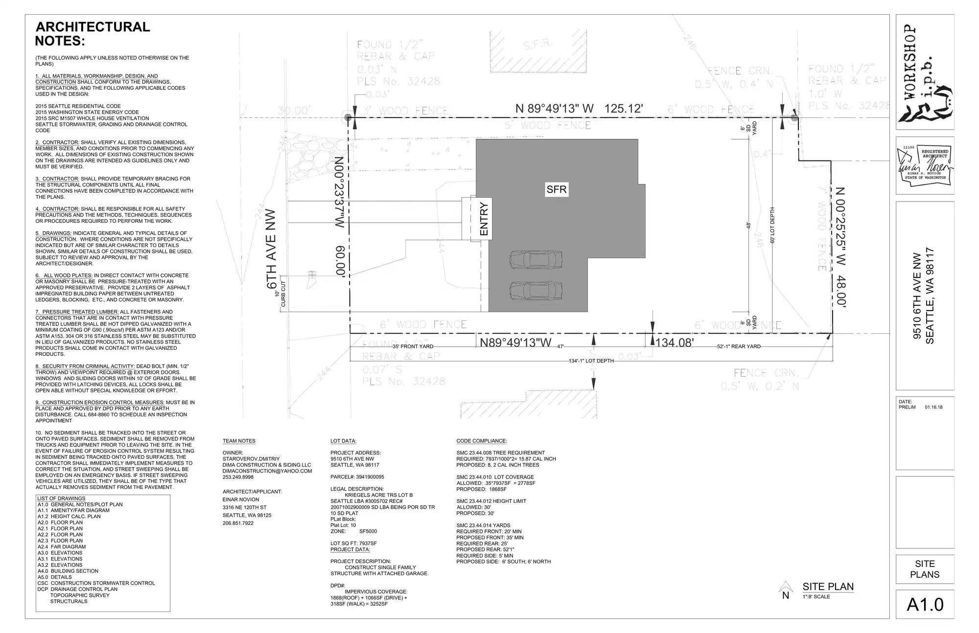 Site plan for 9510 6th Ave NW