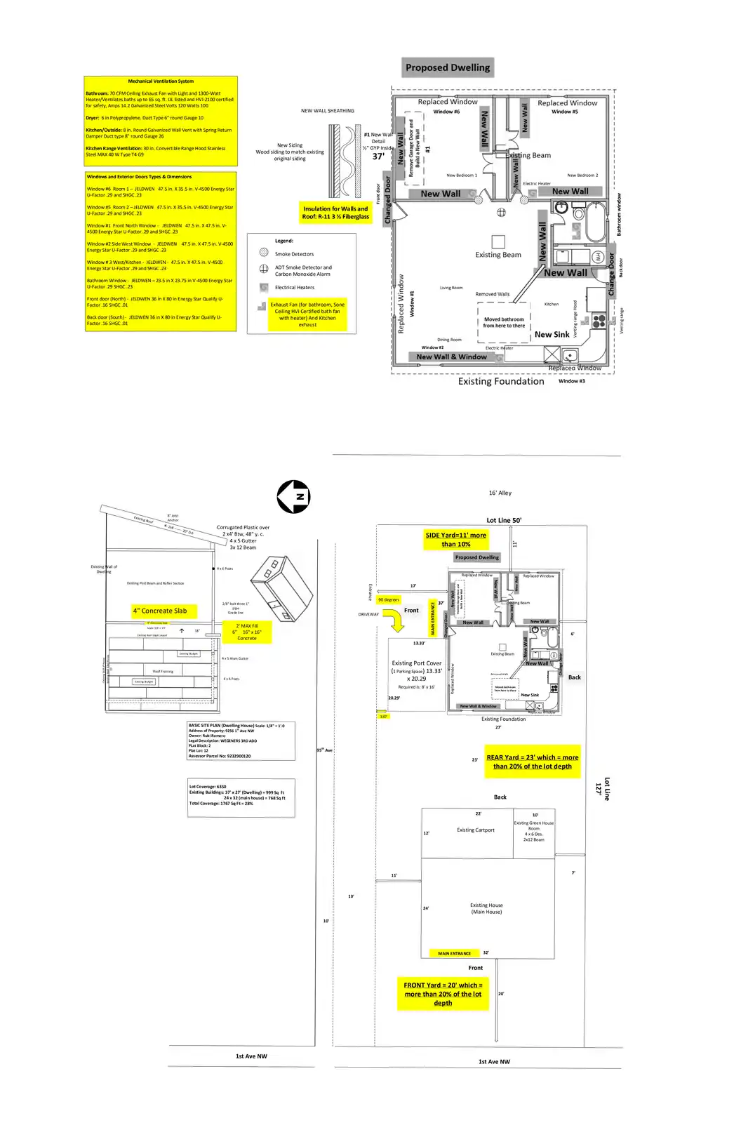 Site plan for 9256 1st Ave NW