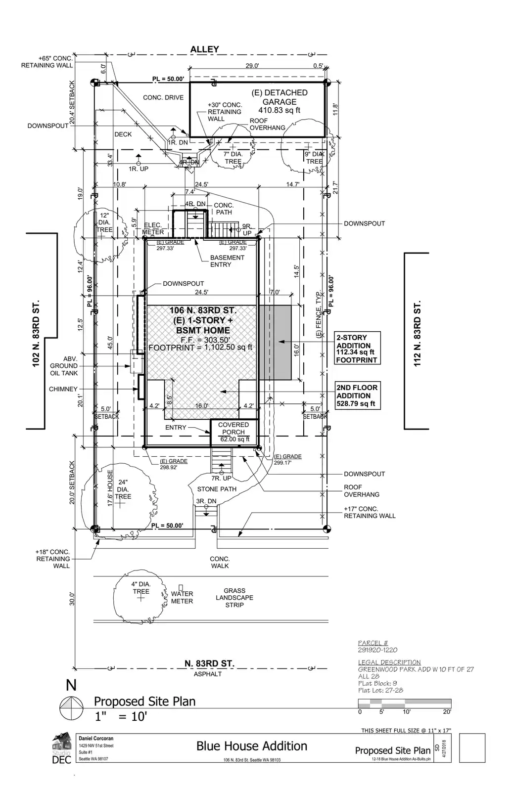 Site plan for 106 N 83rd St