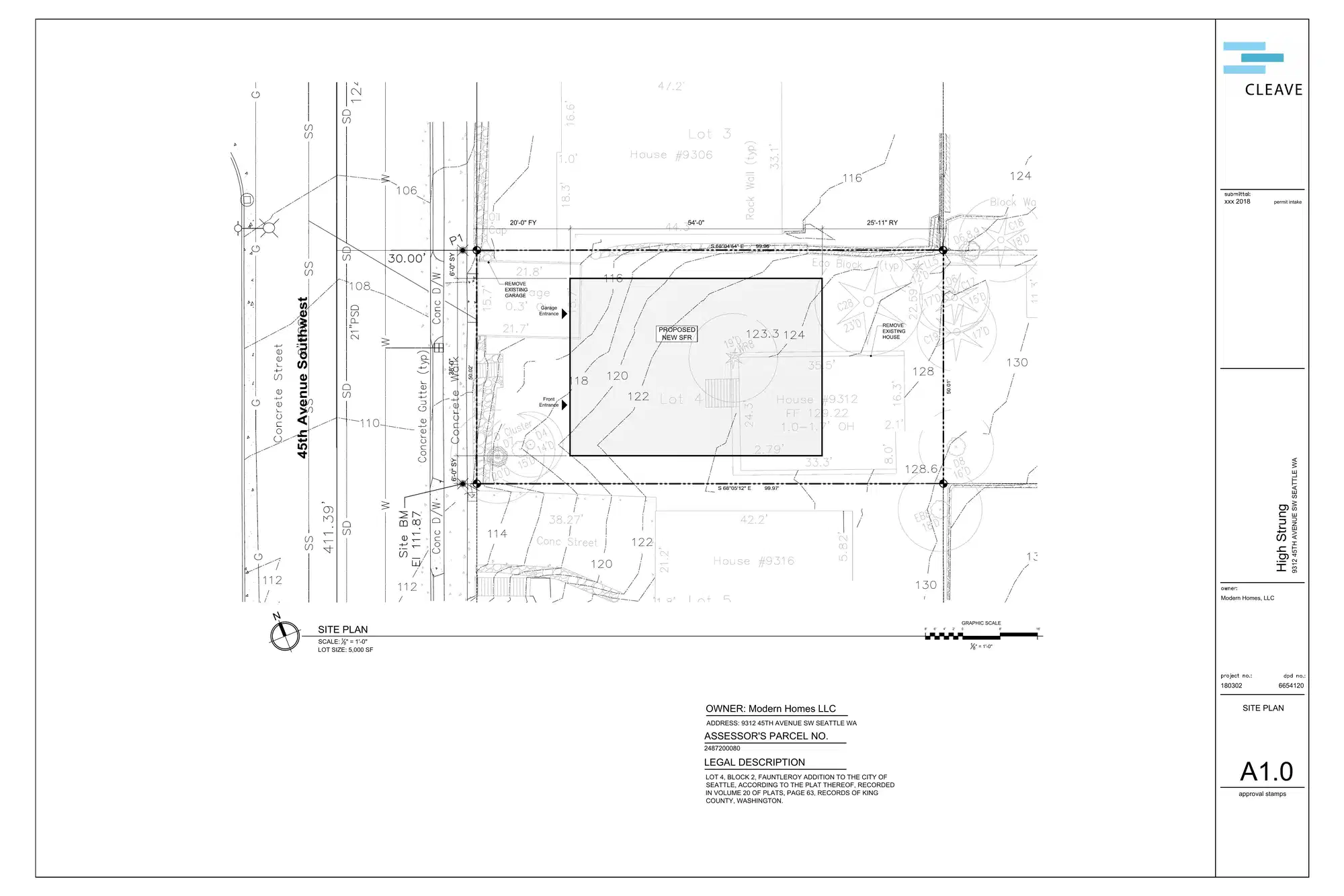 Site plan for 9312 45th Ave SW