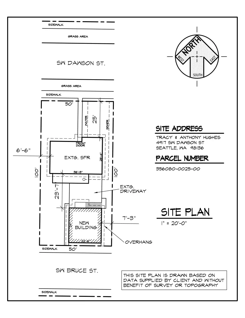 Site plan for 4917 SW Dawson St