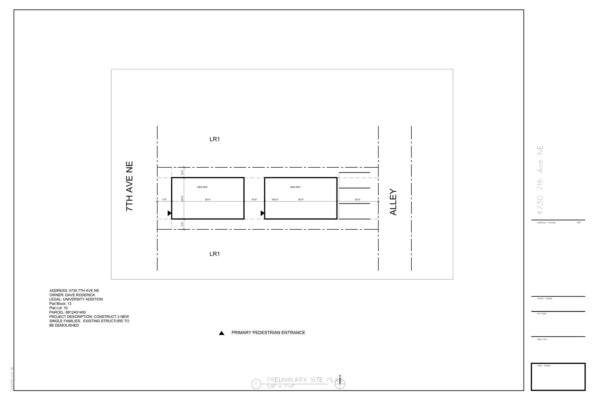 Site plan for 4730 7th Ave NE