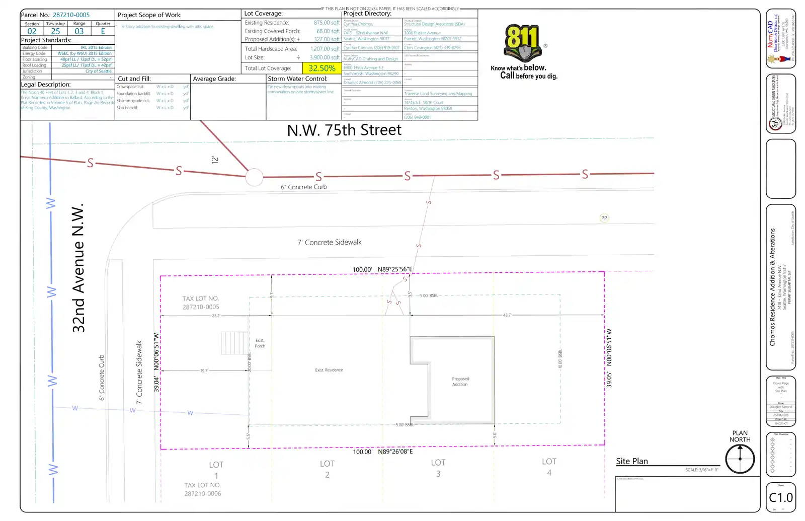 Site plan for 7418 32nd Ave NW