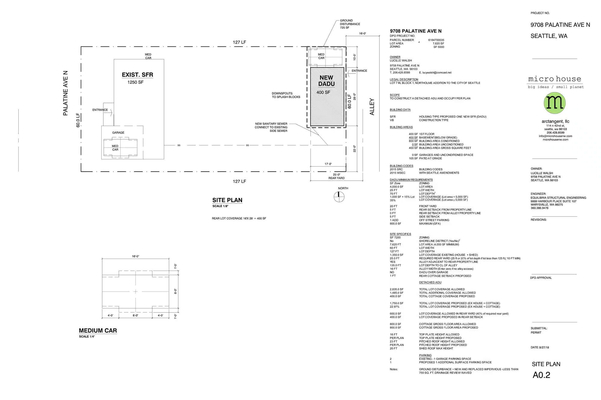 Site plan for 9708 Palatine Ave N