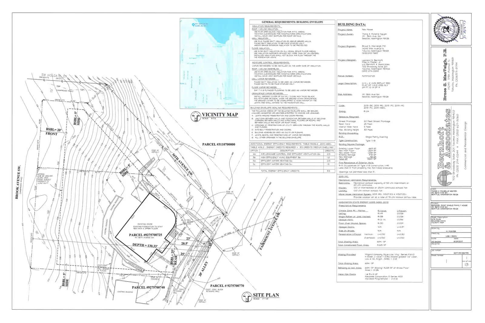Site plan for 1911 36th Ave SW