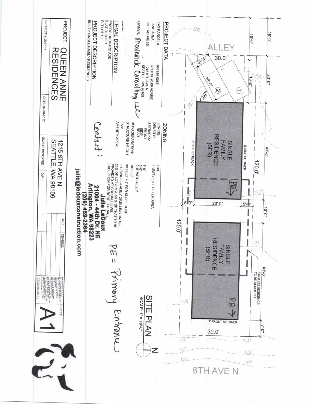 Site plan for 1215 6th Ave N