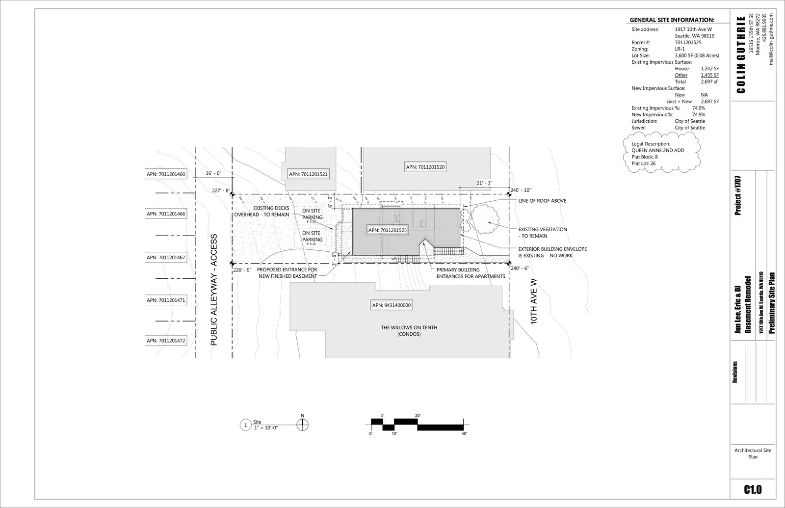 Site plan for 1919 10th Ave W