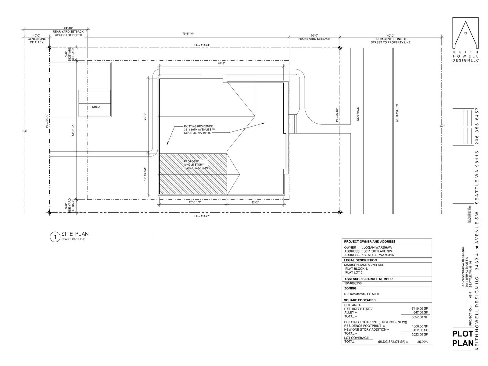 Site plan for 3611 50th Ave SW