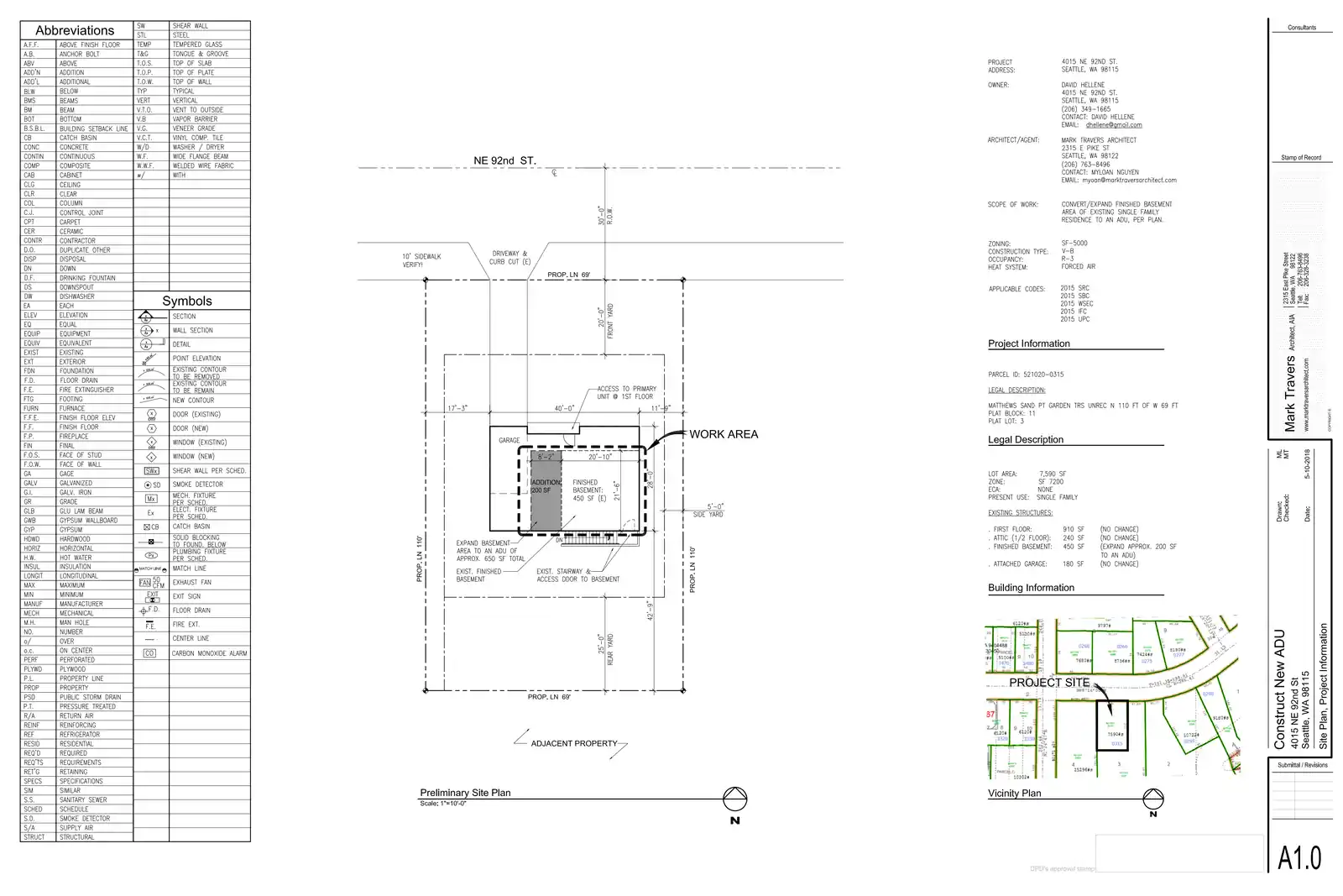 Site plan for 4015 NE 92nd St