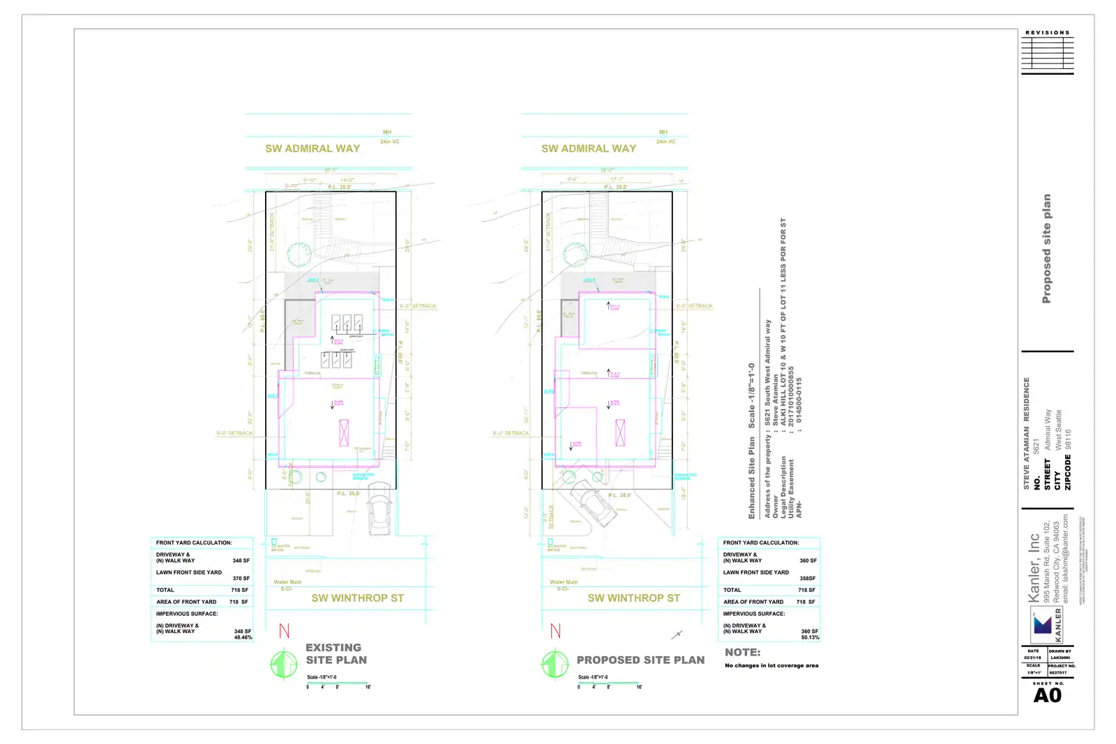 Site plan for 5621 SW Admiral Way