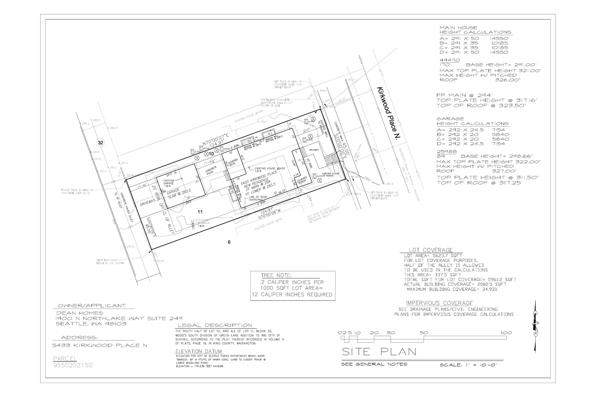 Site plan for 5433 Kirkwood Pl N