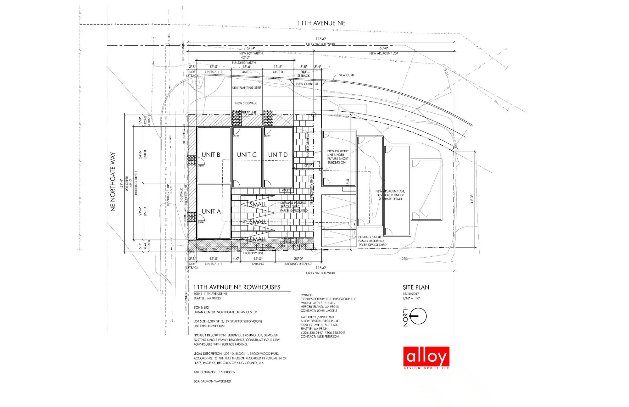 Site plan for 10845 11th Ave NE