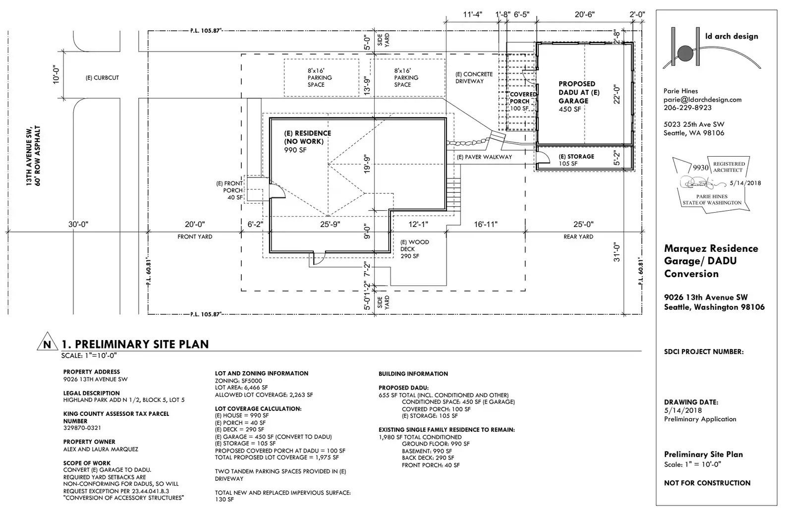 Site plan for 9026 13th Ave SW
