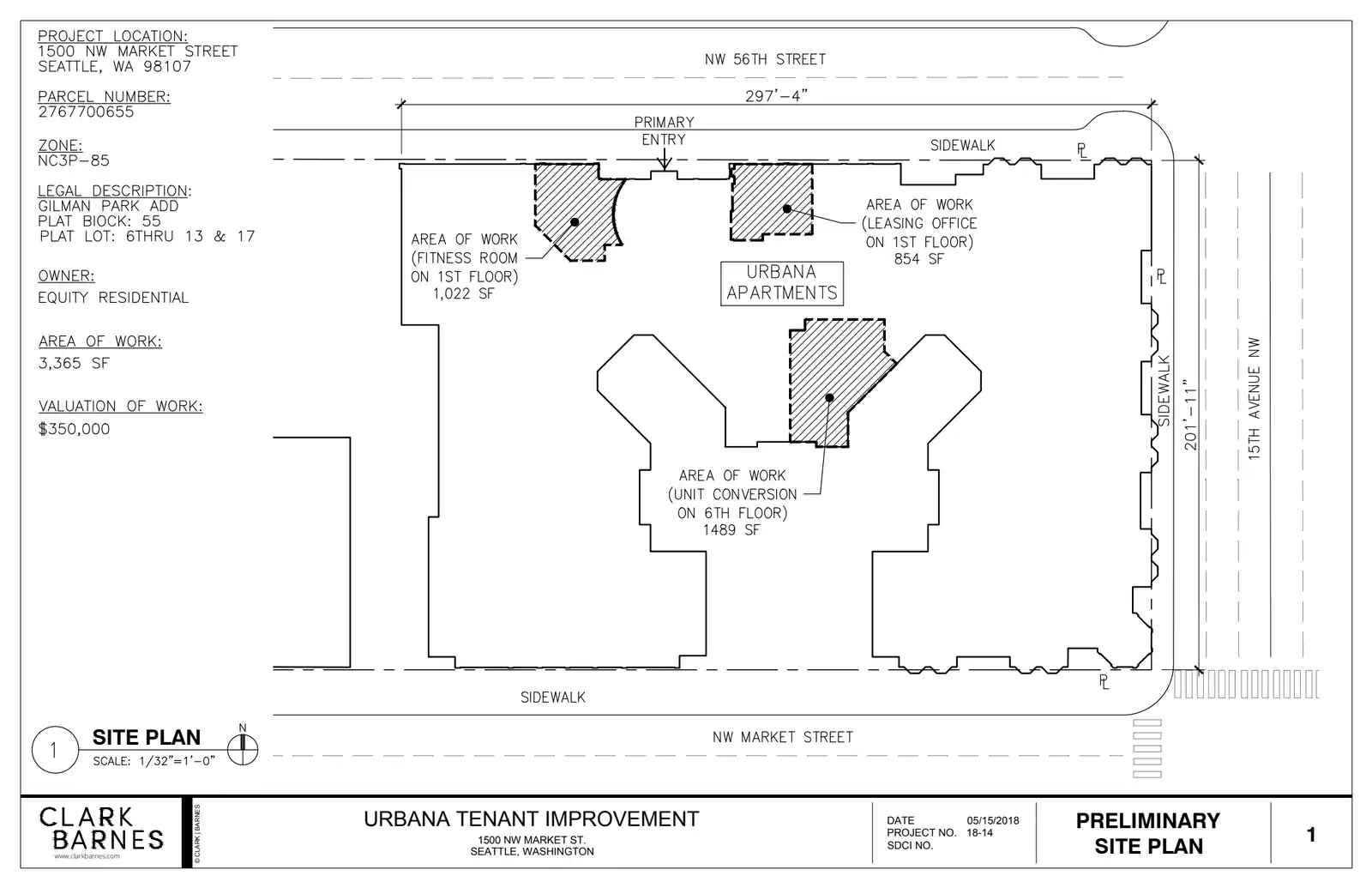 Site plan for 1500 NW Market St