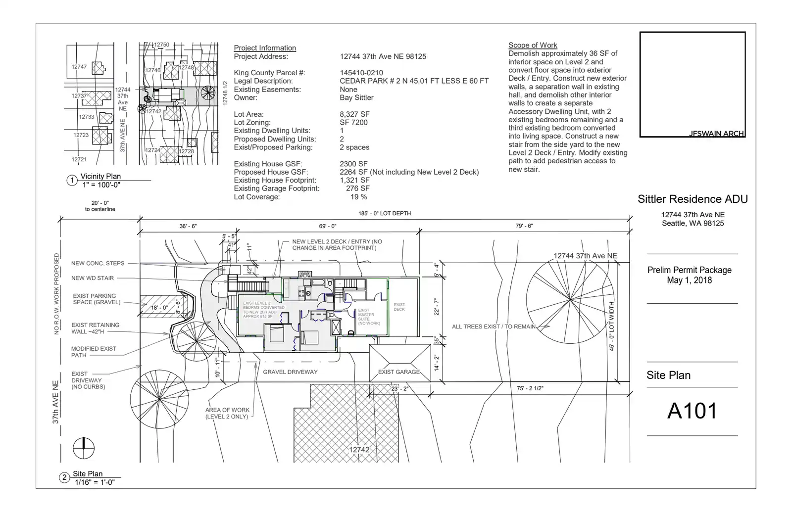 Site plan for 12744 37th Ave NE
