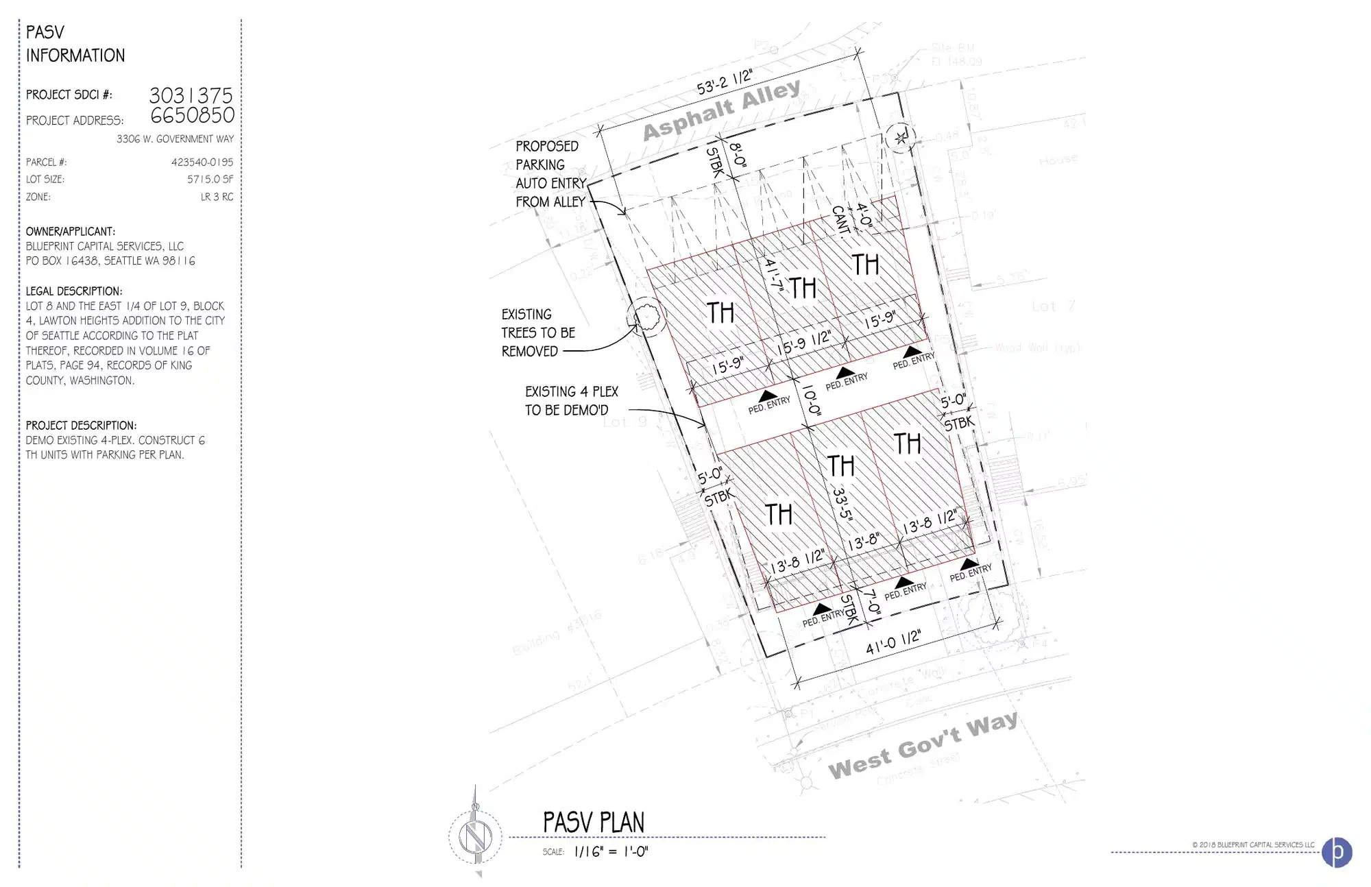 Site plan for 3306 W Government Way