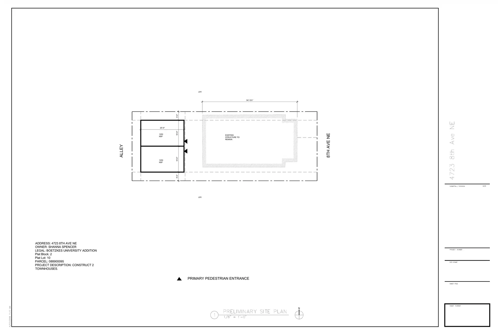 Site plan for 4723 8th Ave NE