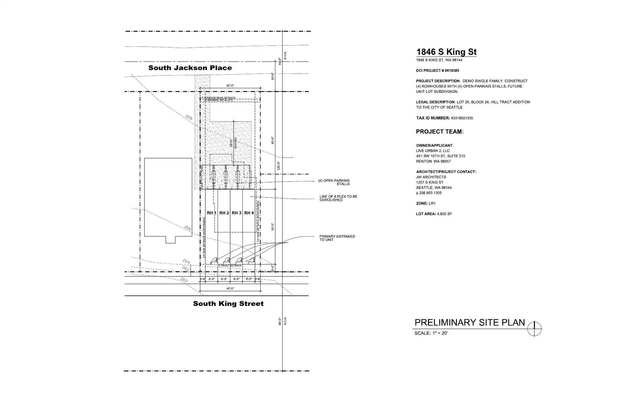 Site plan for 1851 S Jackson Pl