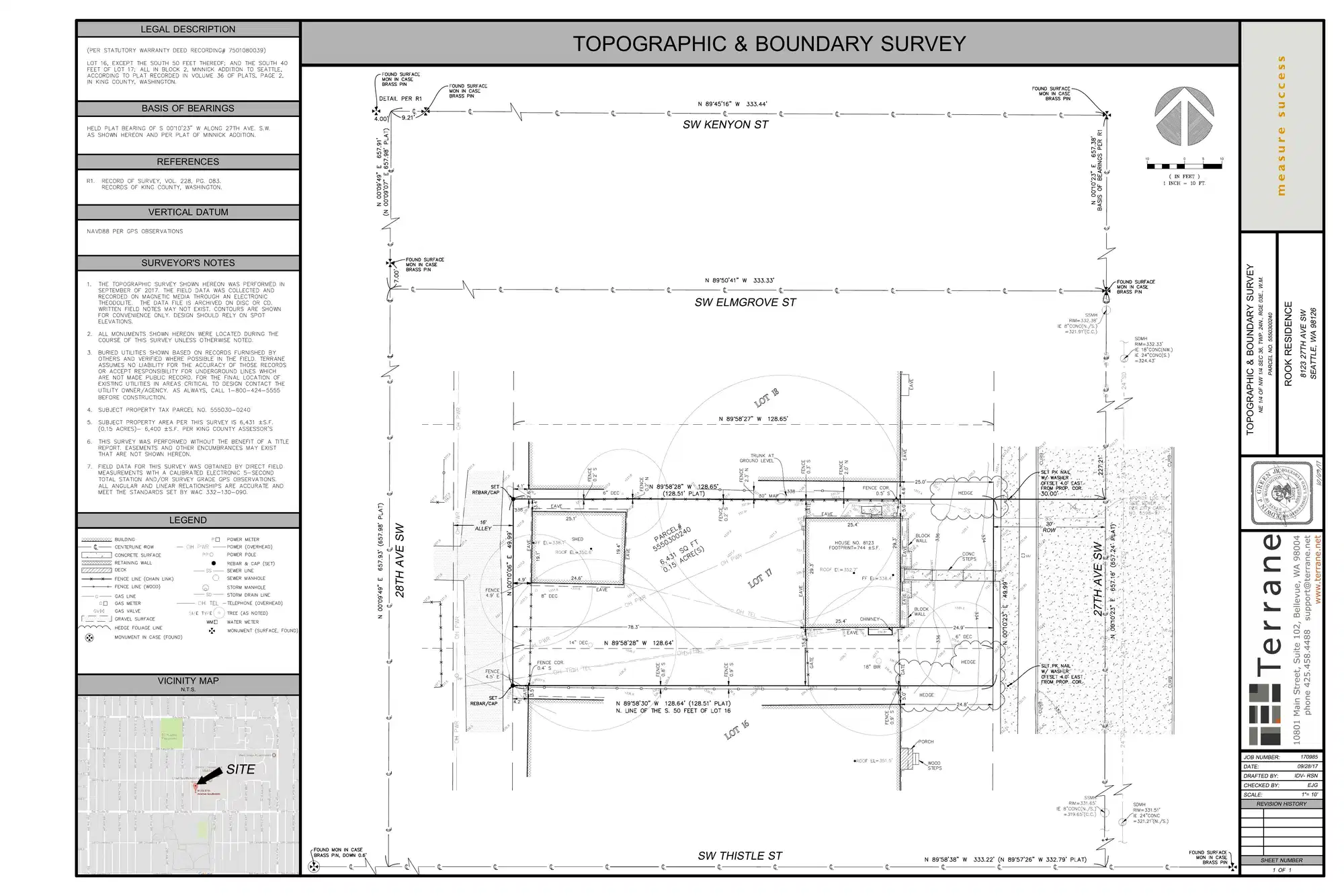 Site plan for 8123 27th Ave SW