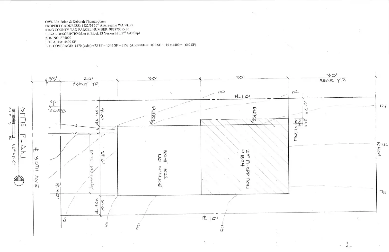 Site plan for 1822 30th Ave