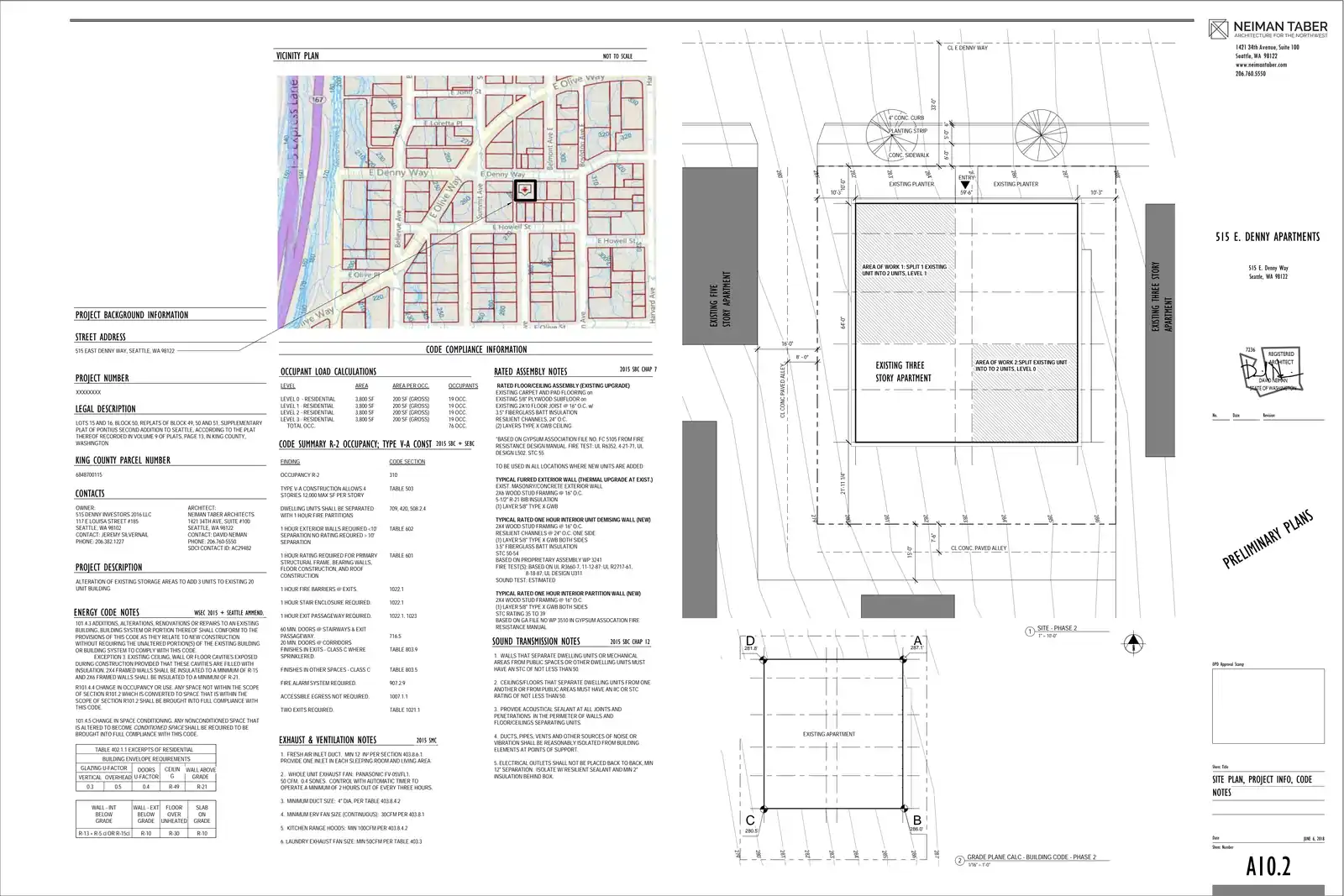 Site plan for 515 E Denny Way