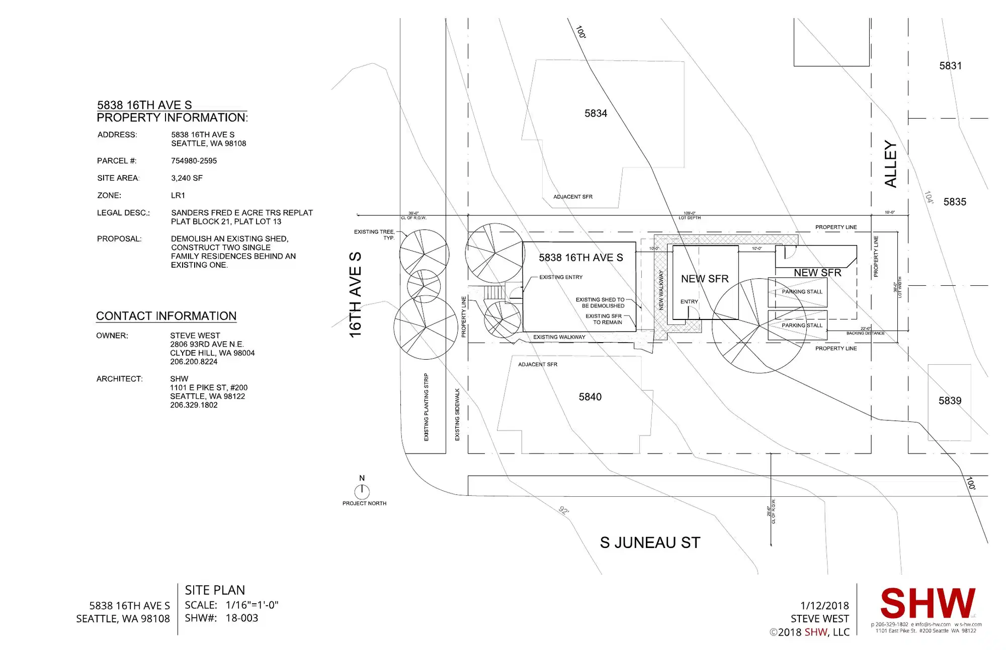 Site plan for 5836 B 16th Ave S