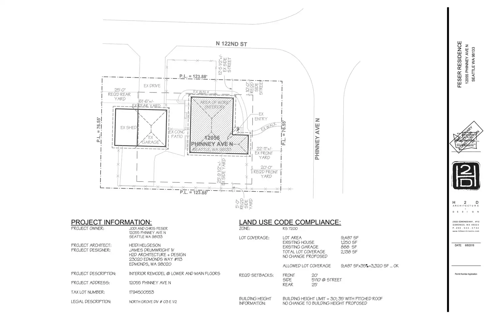 Site plan for 12055 Phinney Ave N